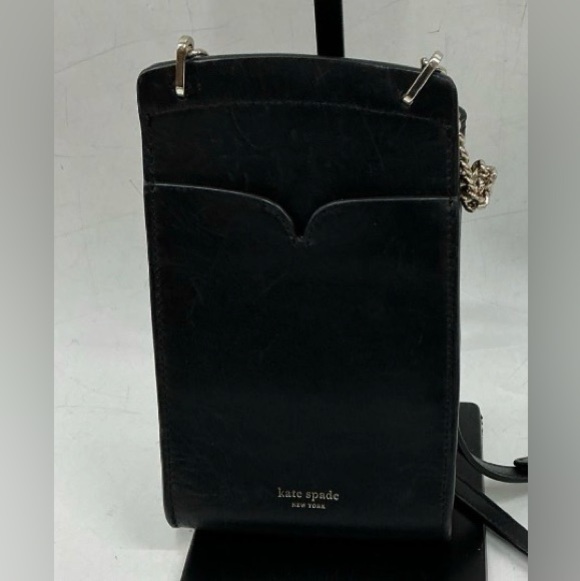 Kate Spade, Black Leather Crossbody Bag, gold toned hardware - Picture 4 of 4